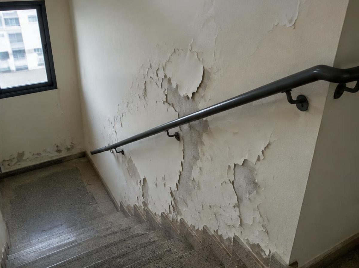 Degraus da escada antes do serviço