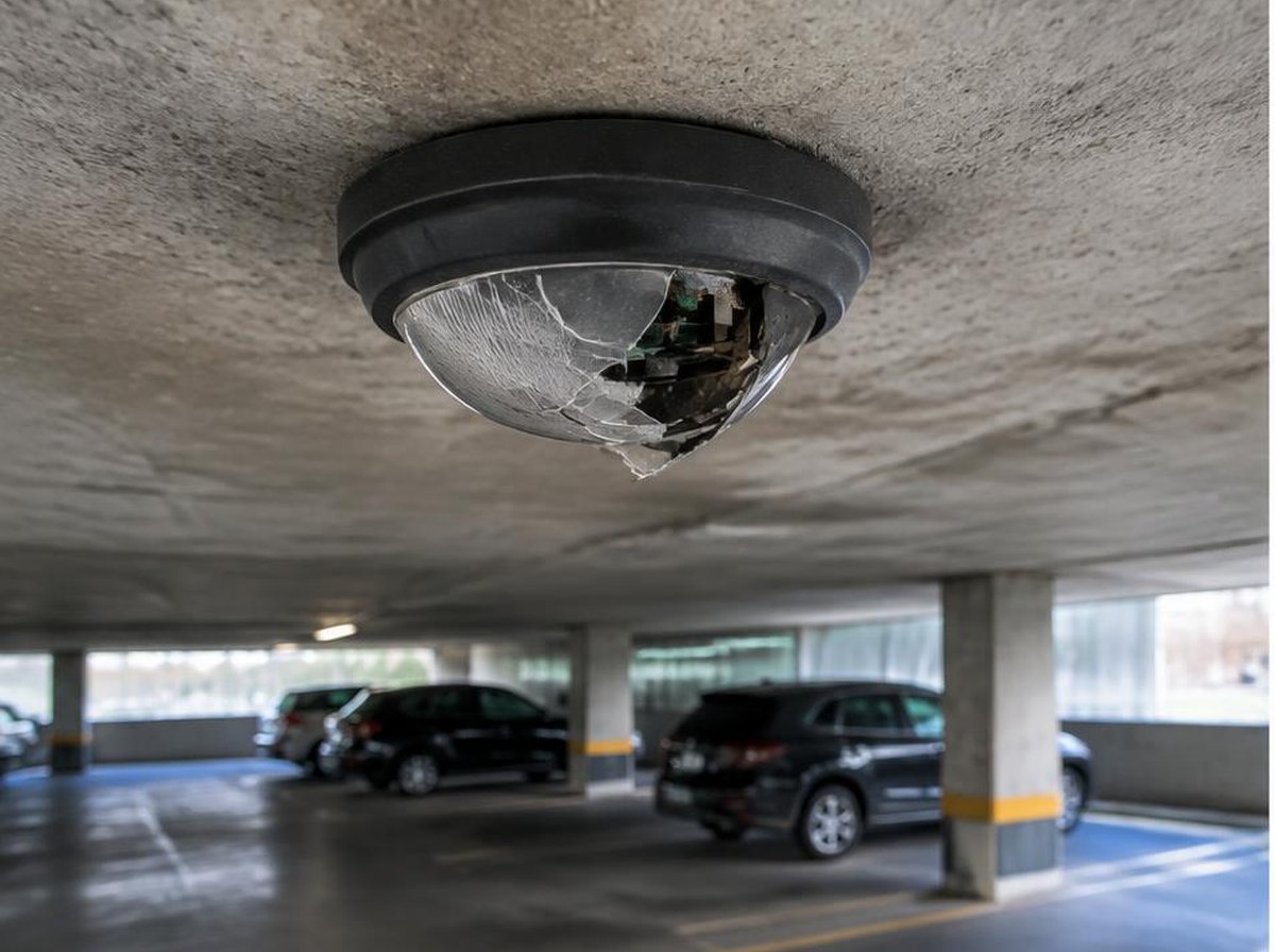 Iluminação do estacionamento antes do serviço
