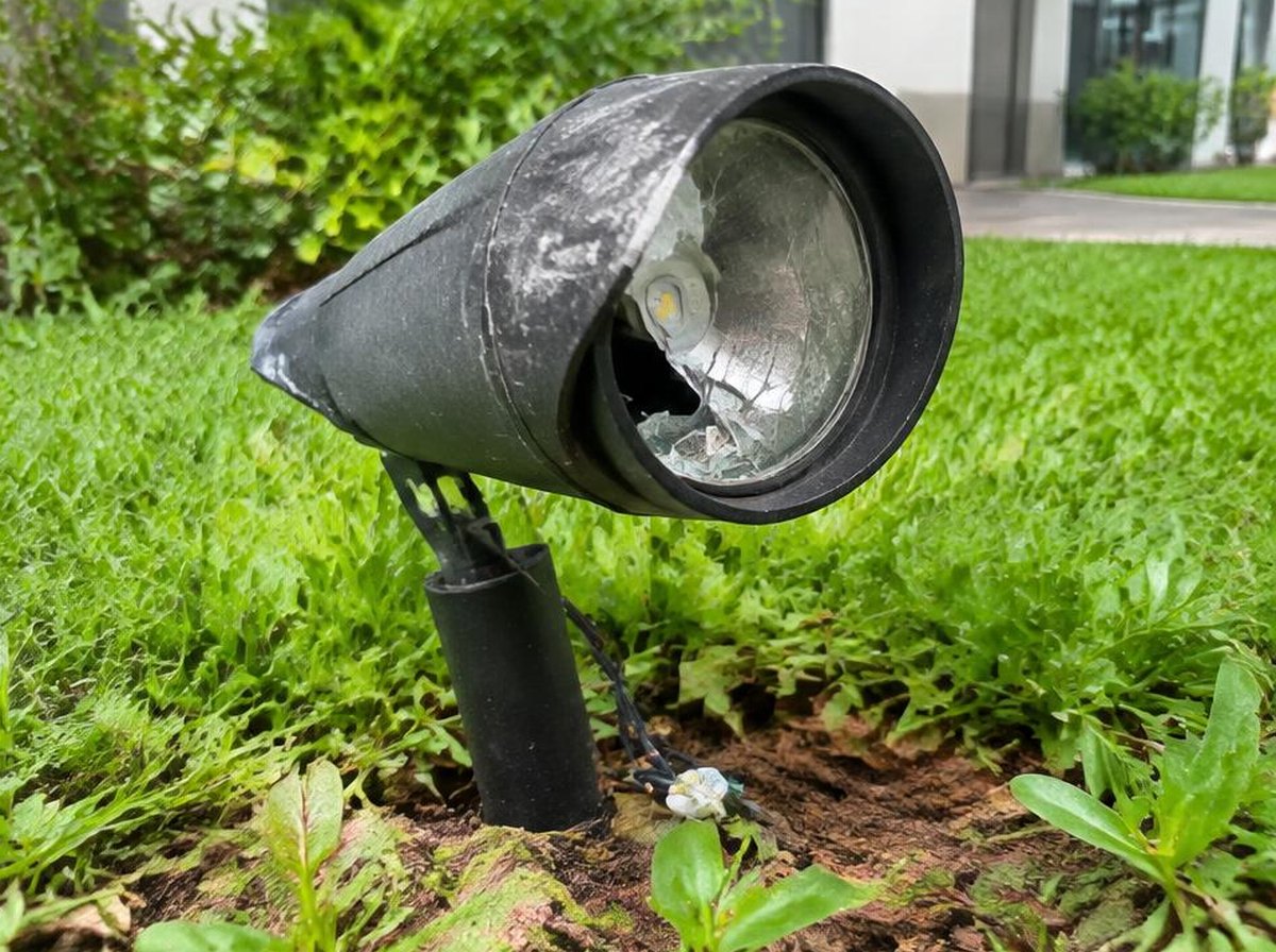Iluminação de jardim antes do serviço
