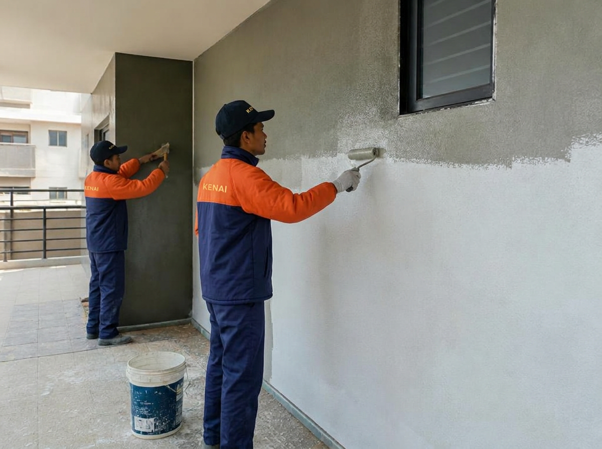 Equipe Kenai executando pintura predial