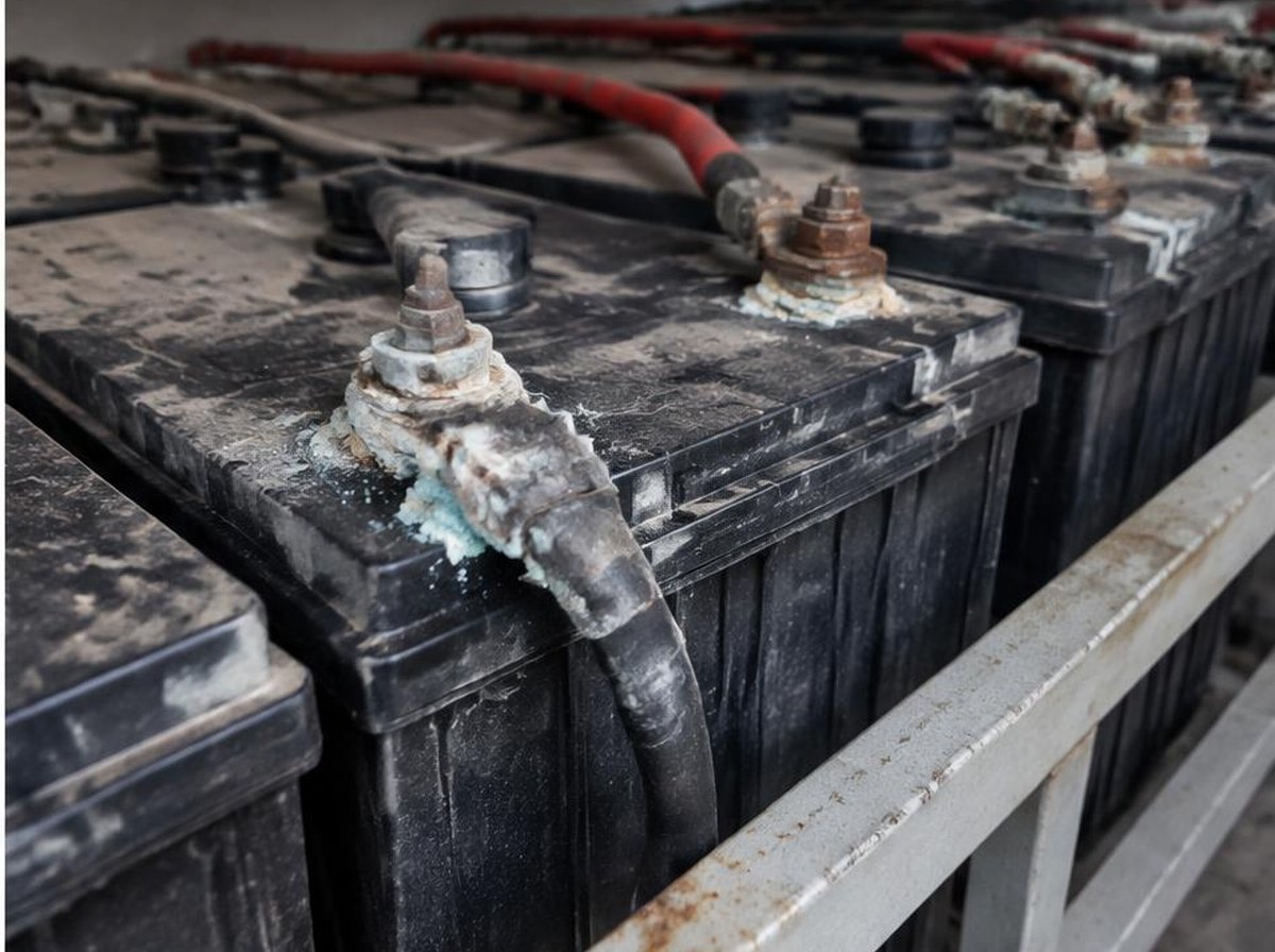 Terminais das baterias antes do serviço