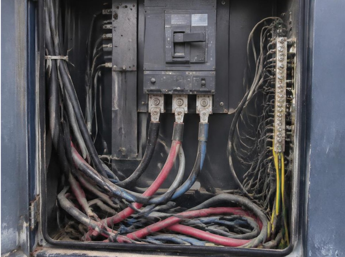 Quadro de disjuntores antes do serviço