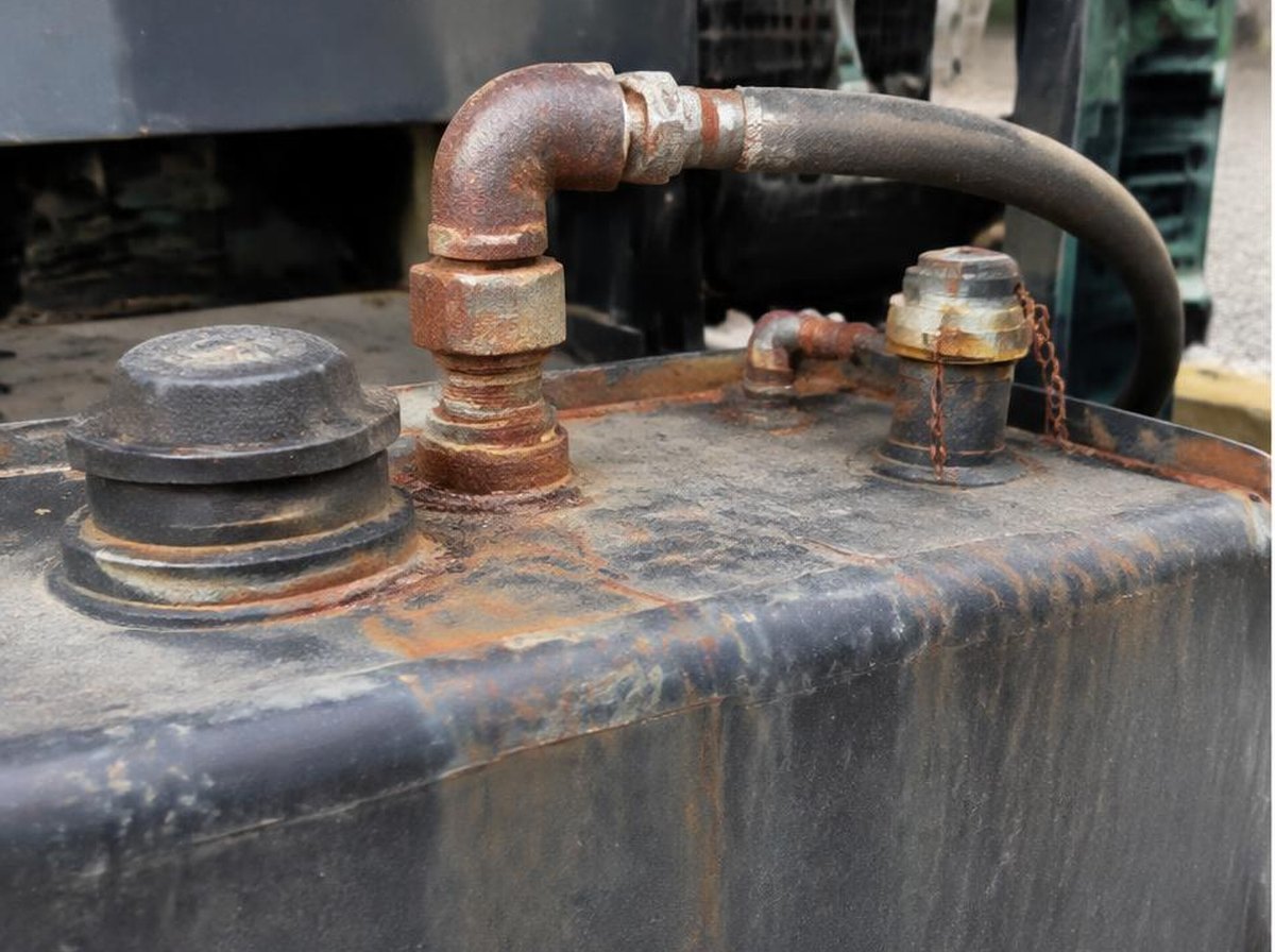 Conexões do tanque antes do serviço