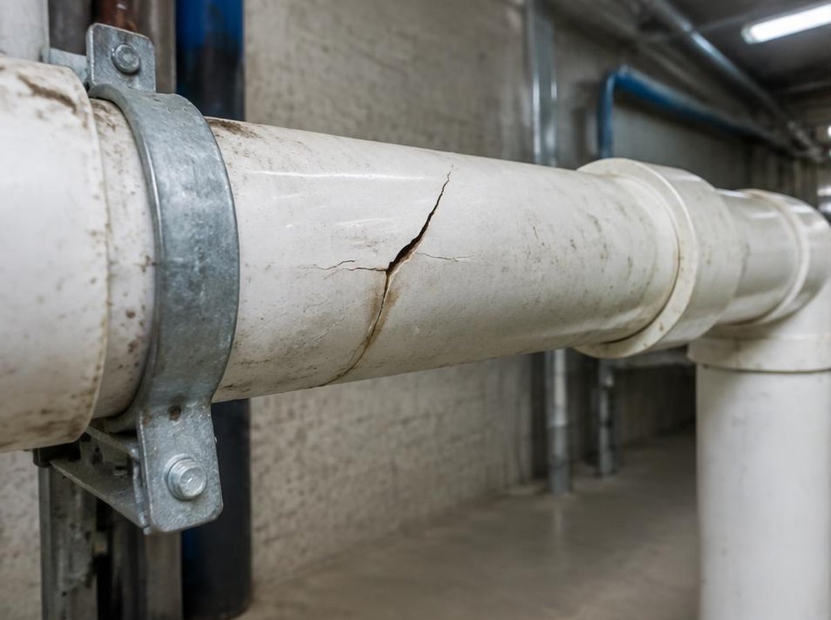 Tubulação de pvc antes do serviço