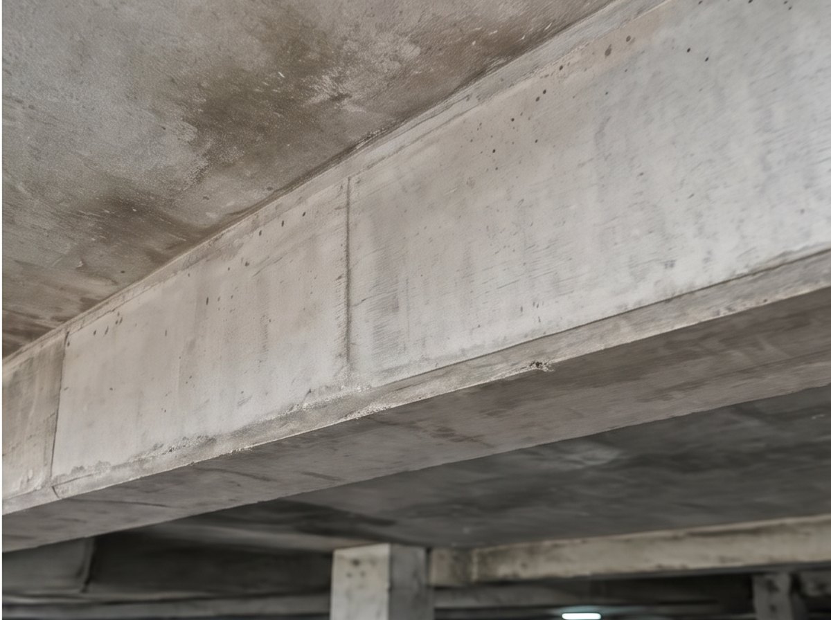 Viga de concreto depois do serviço