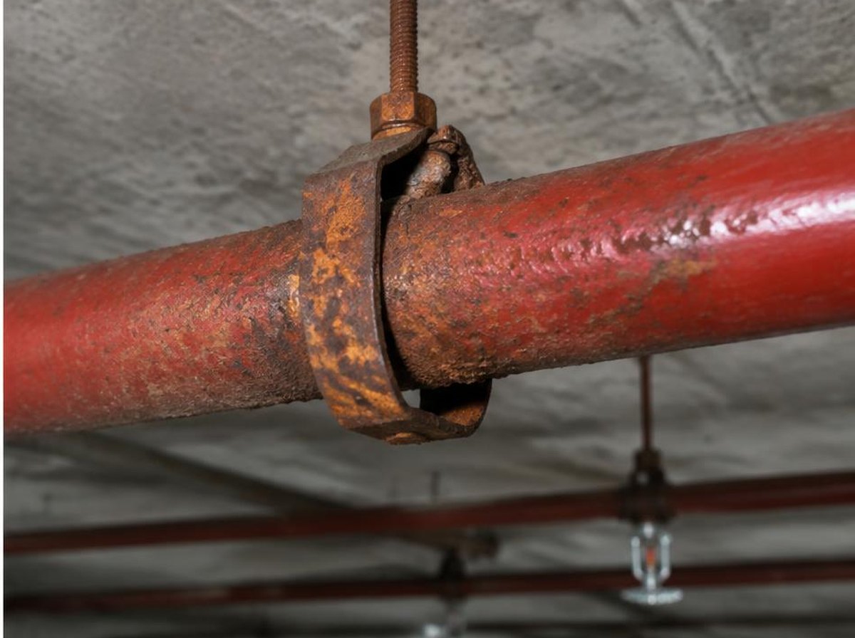 Suporte do sprinkler antes do serviço
